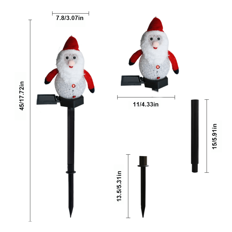 Lampe solaire imperméable pour bonhomme de neige