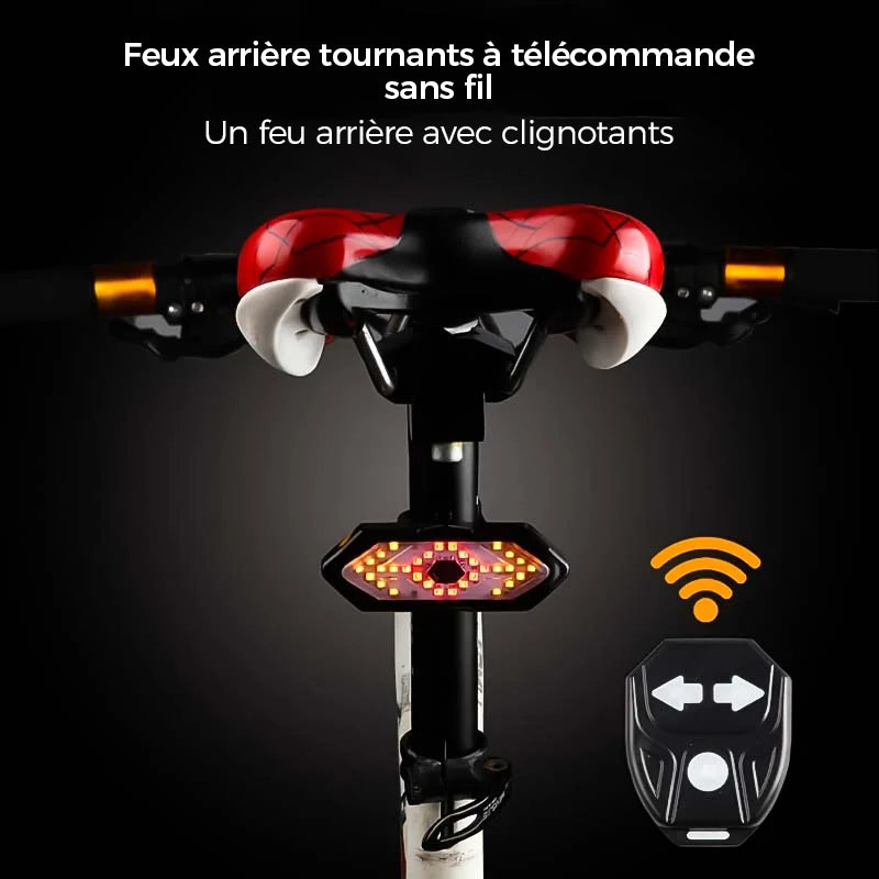 Feu arrière de vélo télécommandé sans fil à LED