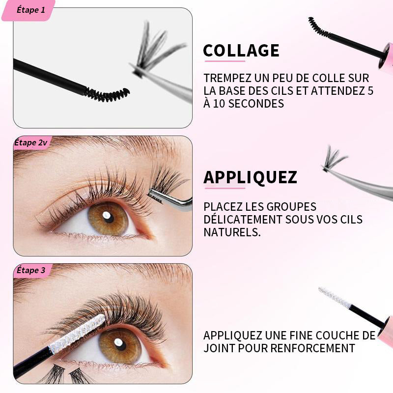 Ensemble d'extensions de faux cils naturels et duveteux