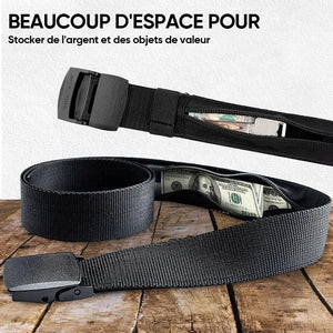 Ceinture tactique antivol avec pochette d'argent cachée