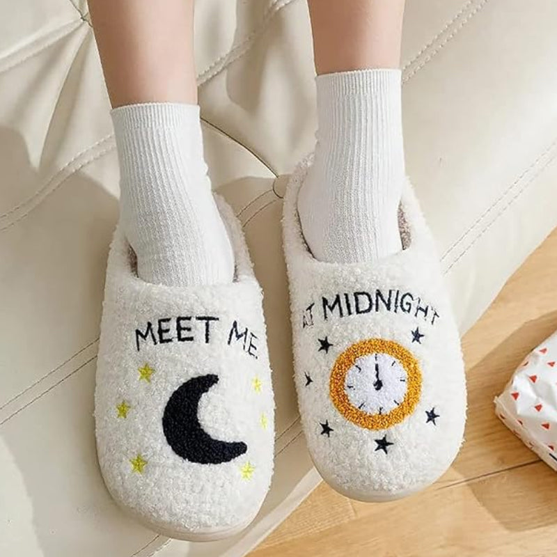 Chaussons en Peluche avec Imprimé de Dessin Animé