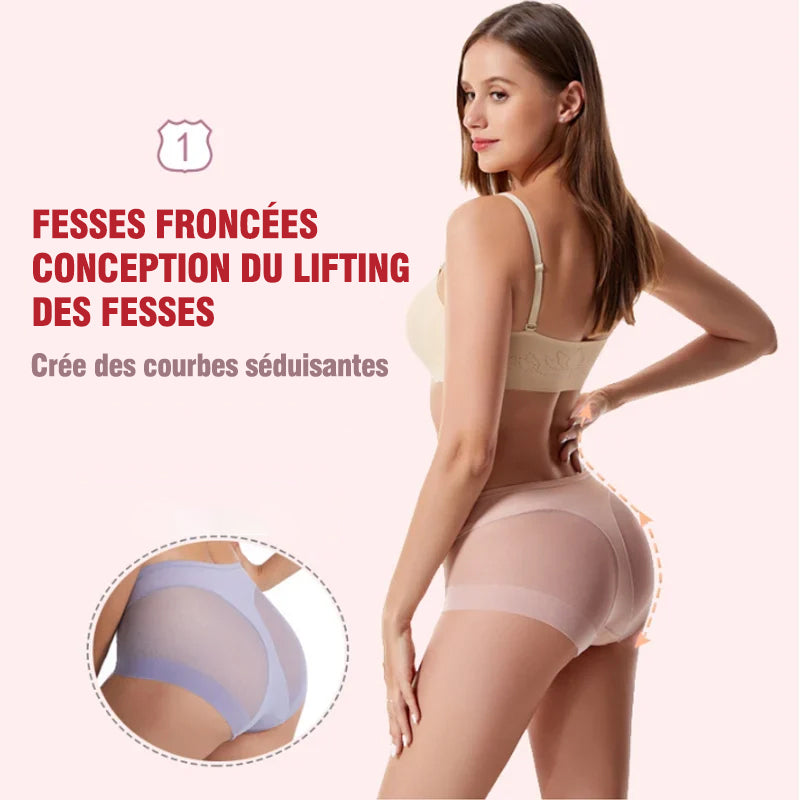 Slip gainant taille haute en soie glacée