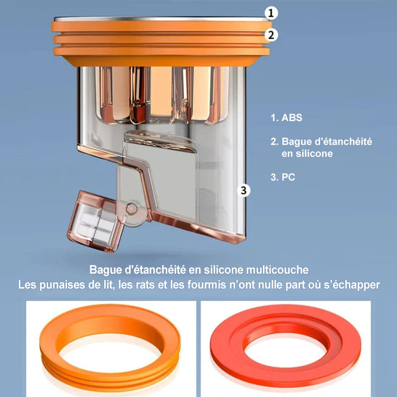 Noyau de drain de sol universel double déodorant