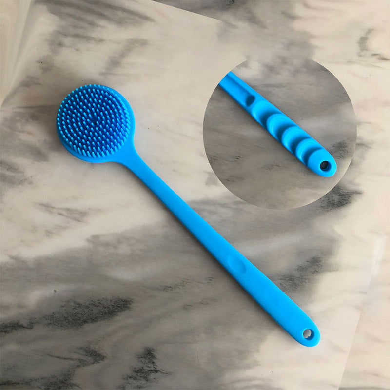 Brosse de massage pour le bain en silicone à long manche