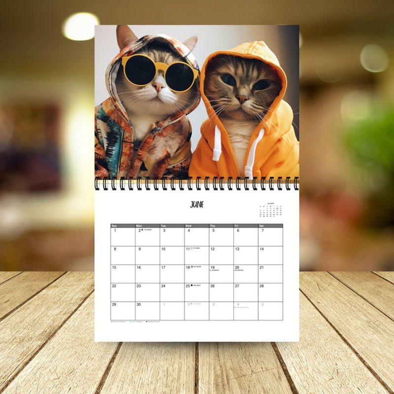 Calendrier/cadeau élégant pour chats 2025 pour les amoureux des chats