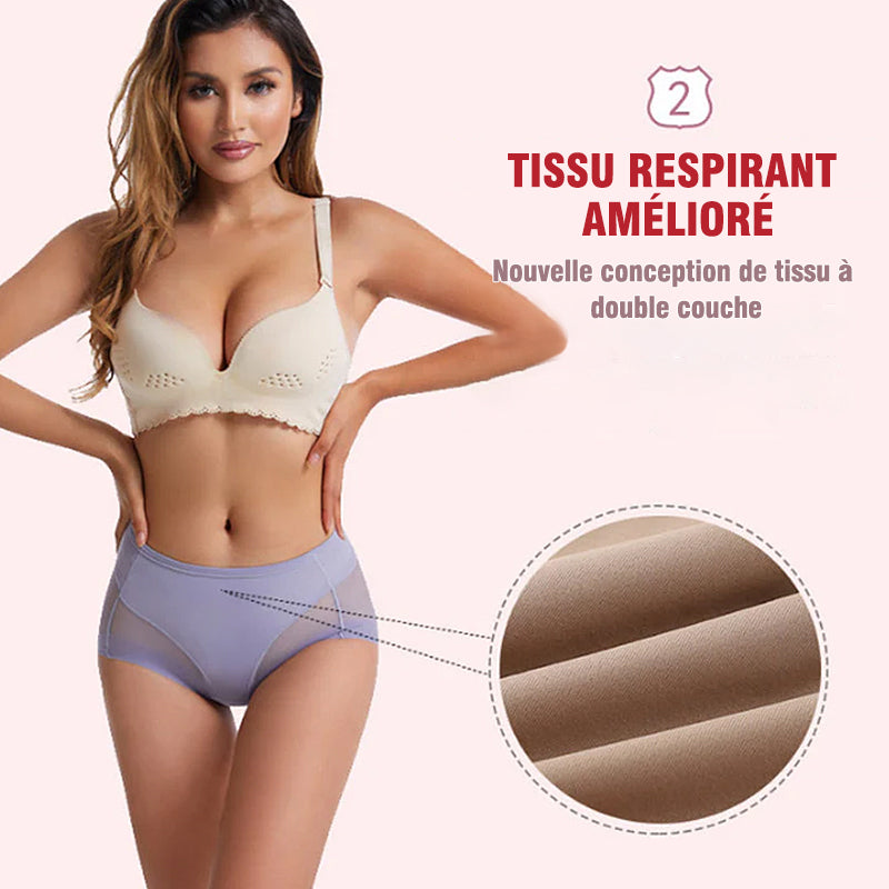 Slip gainant taille haute en soie glacée