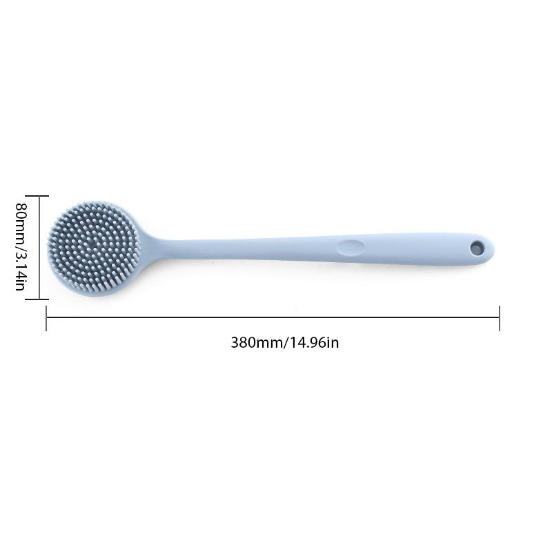 Brosse de massage pour le bain en silicone à long manche