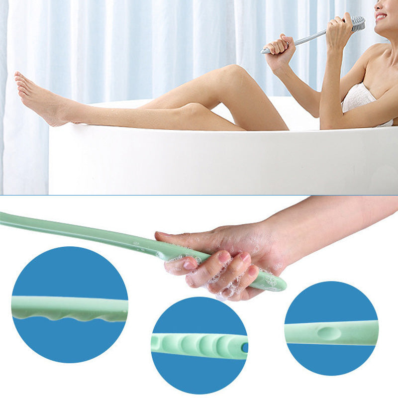 Brosse de massage pour le bain en silicone à long manche