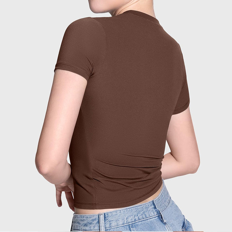 T-shirt slim femme manches courtes