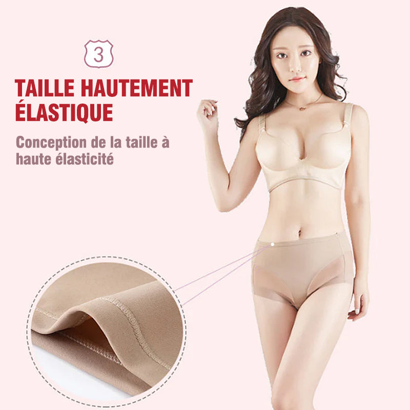 Slip gainant taille haute en soie glacée