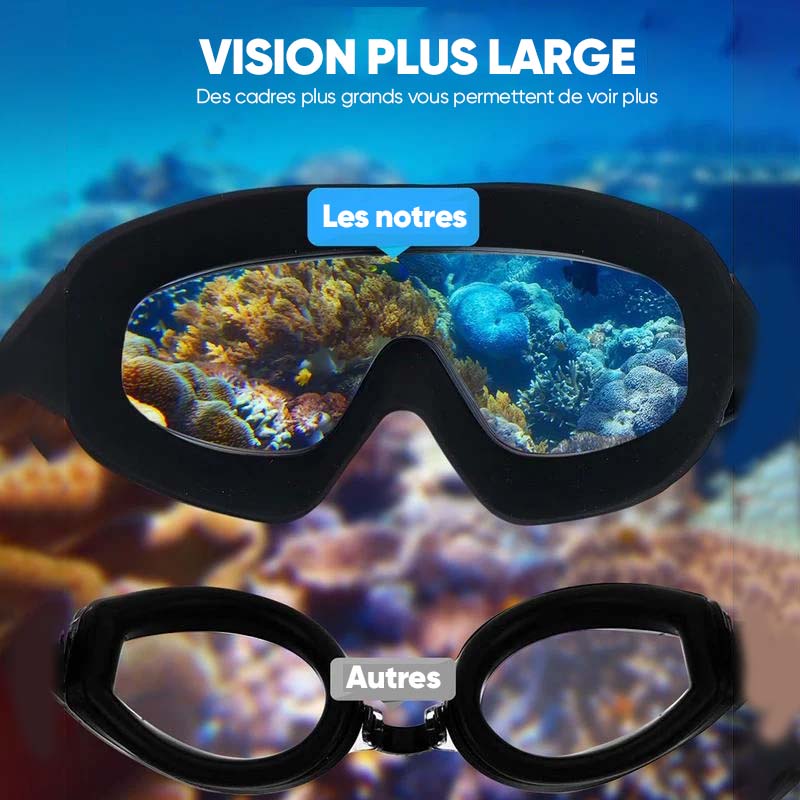 Vue large Lunettes de natation anti-buée