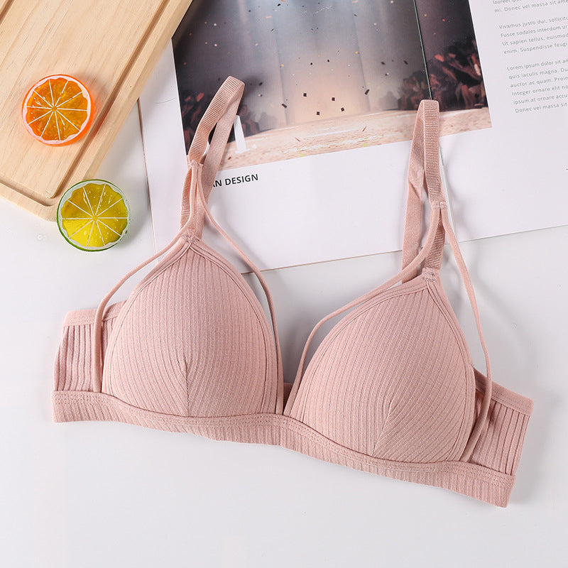 Soutien-gorge sans fil à découpes unies pour femmes