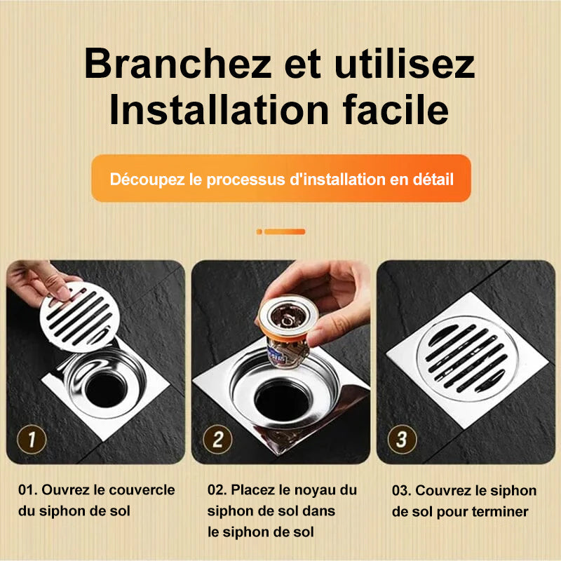 Noyau de drain de sol universel double déodorant