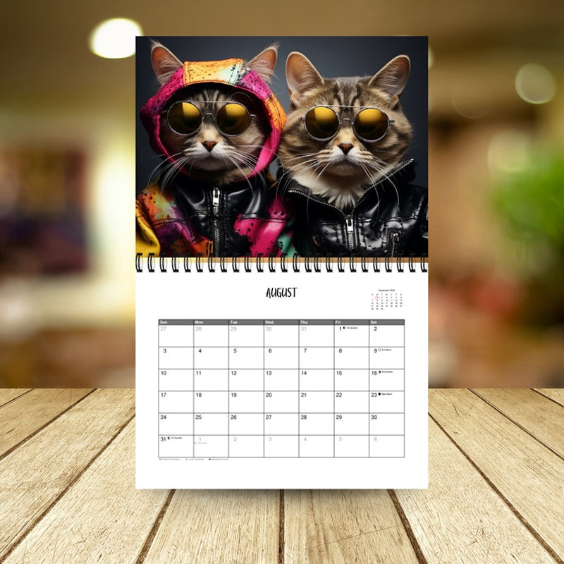 Calendrier/cadeau élégant pour chats 2025 pour les amoureux des chats