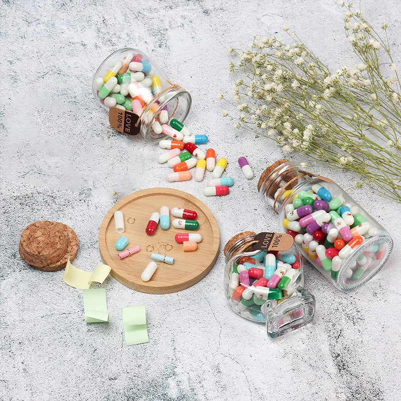 Lettres en capsules avec message dans la bouteille (couleurs mélangées 🎁)