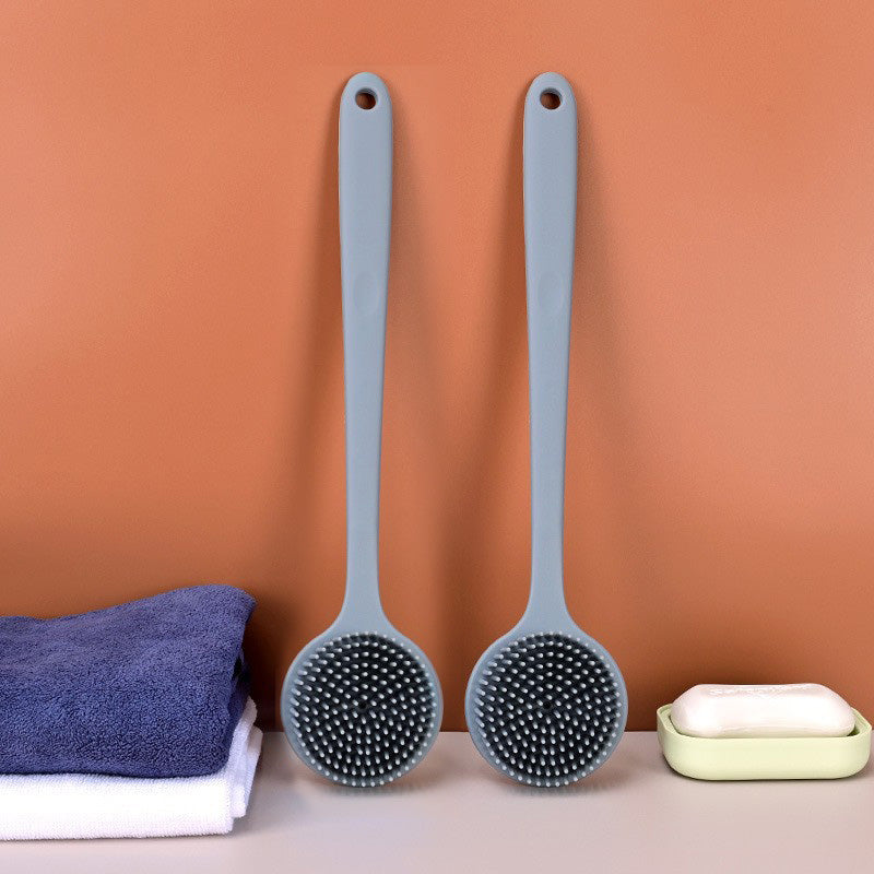 Brosse de massage pour le bain en silicone à long manche