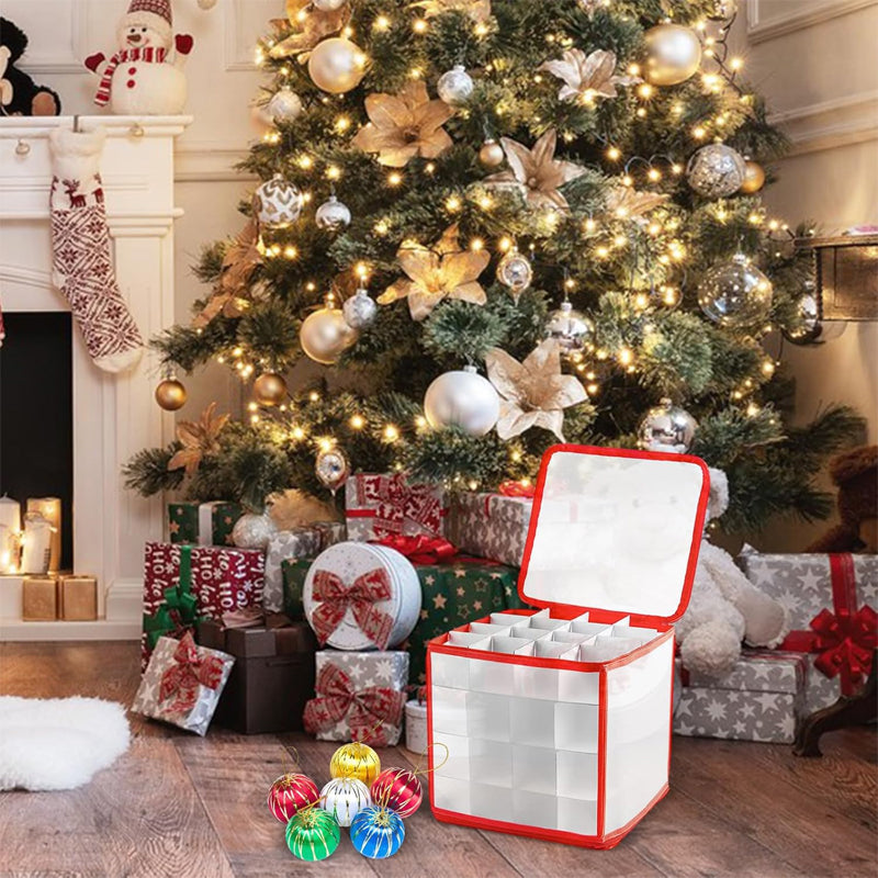 Boîte de rangement pour boules de Noël avec compartiments