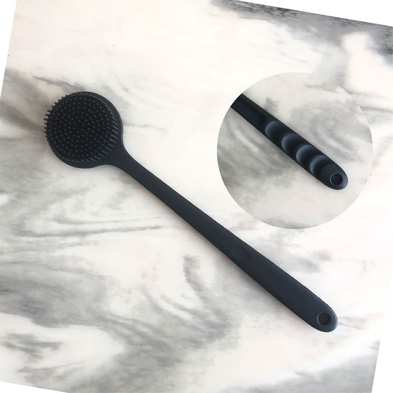 Brosse de massage pour le bain en silicone à long manche