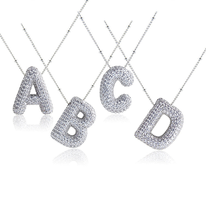 Collier Pendentif en Diamant avec Alphabet