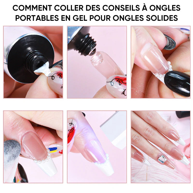 Kit de colle magique pour ongles solides 3-en-1 pour nail art