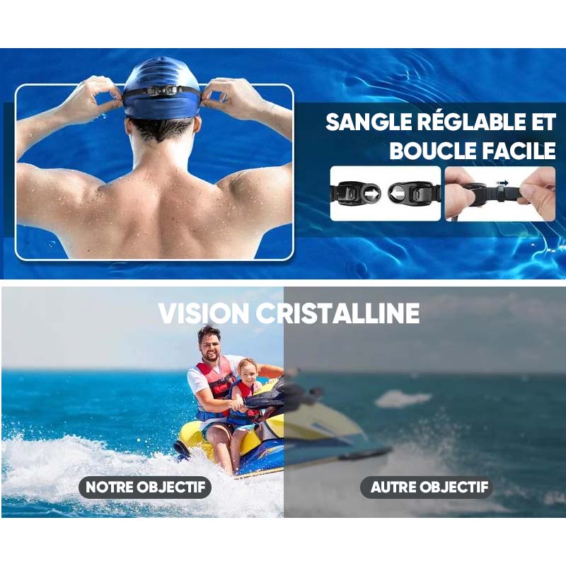 Vue large Lunettes de natation anti-buée