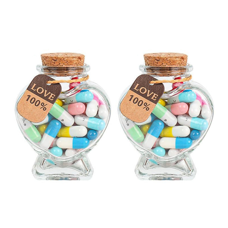 Lettres en capsules avec message dans la bouteille (couleurs mélangées 🎁)