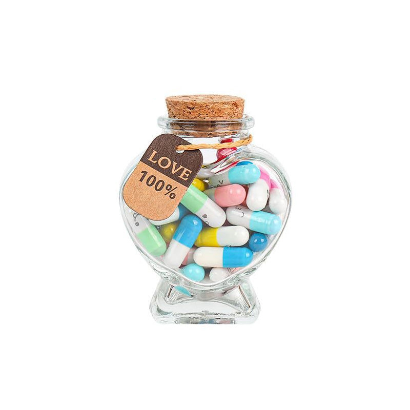 Lettres en capsules avec message dans la bouteille (couleurs mélangées 🎁)