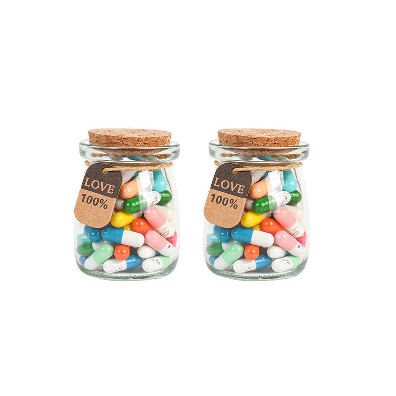 Lettres en capsules avec message dans la bouteille (couleurs mélangées 🎁)