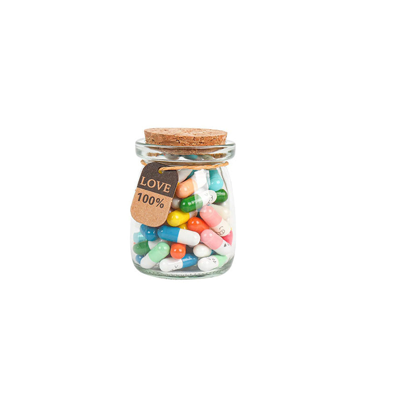 Lettres en capsules avec message dans la bouteille (couleurs mélangées 🎁)