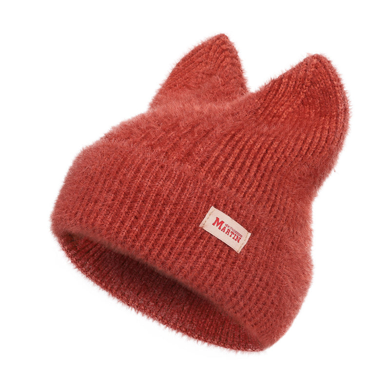 Chapeau en tricot mignon avec oreilles de chat