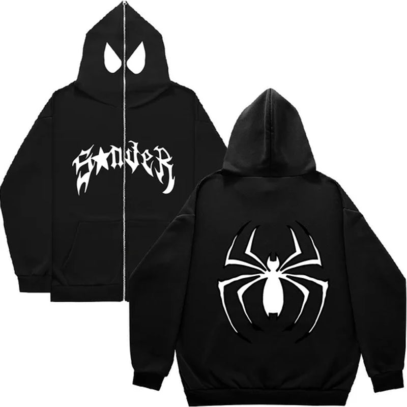 Sweat à capuche zippé Spider Punk