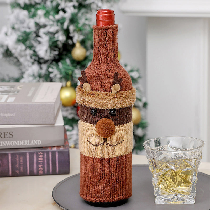 Couverture de bouteille de vin décorative de Noël