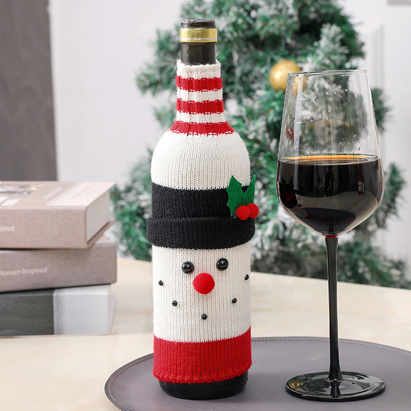 Couverture de bouteille de vin décorative de Noël