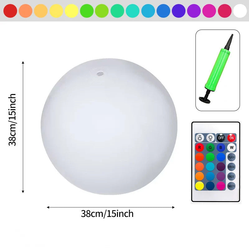 Ballon de plage lumineux à lumière LED 16 couleurs