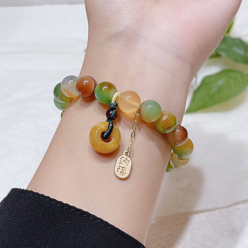 Bracelet en agate colorée naturelle