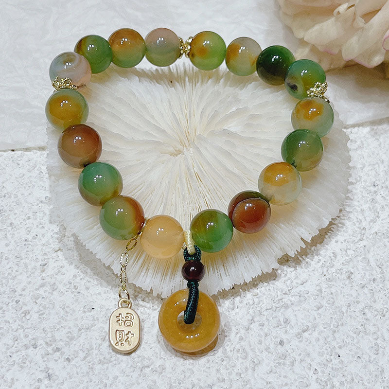 Bracelet en agate colorée naturelle