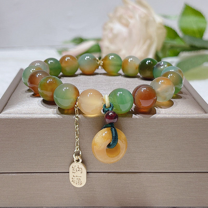 Bracelet en agate colorée naturelle