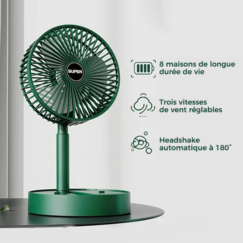 Ventilateur électrique silencieux pliable USB de bureau