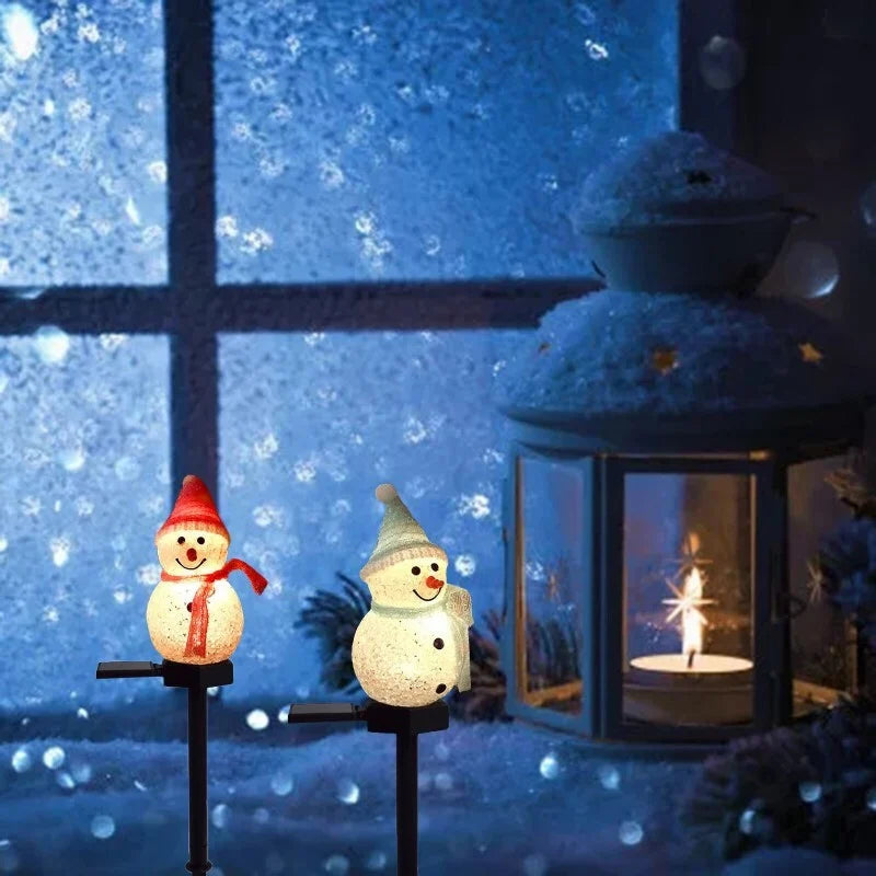 Lampe solaire imperméable pour bonhomme de neige