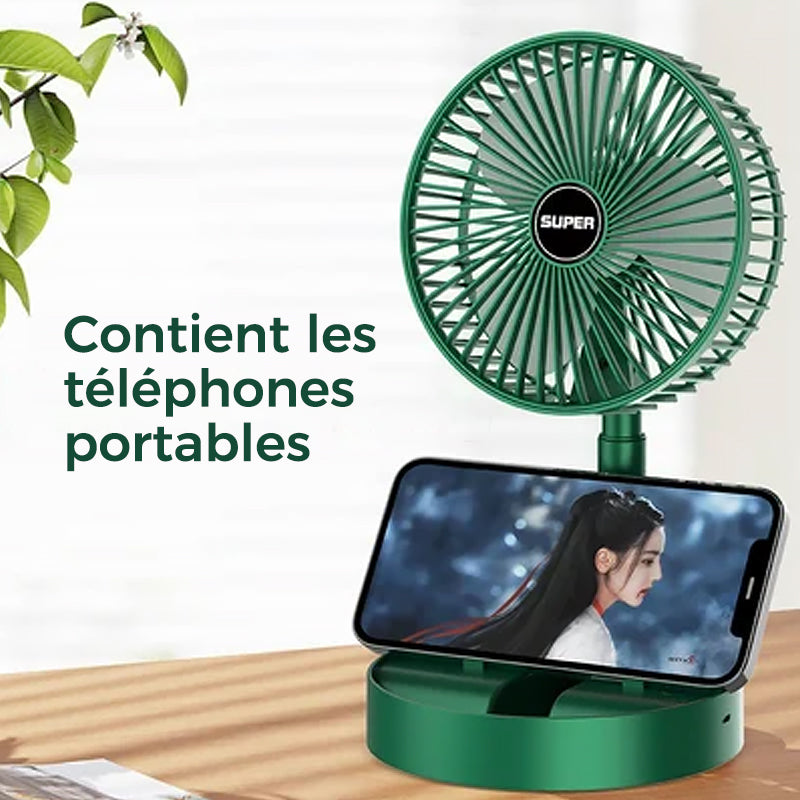 Ventilateur électrique silencieux pliable USB de bureau