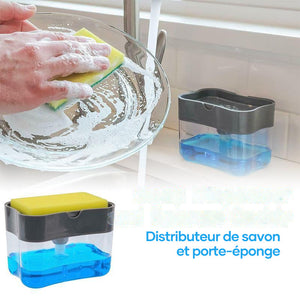 Distributeur de savon et porte-éponge