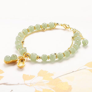 Bracelet Jade Naturel Double Chaîne