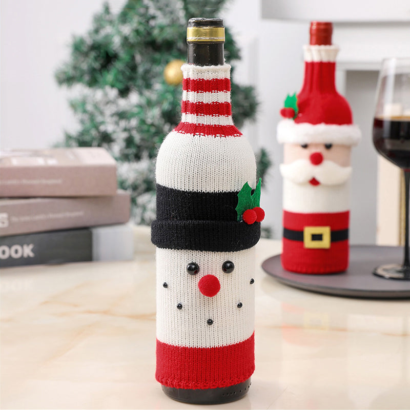 Couverture de bouteille de vin décorative de Noël