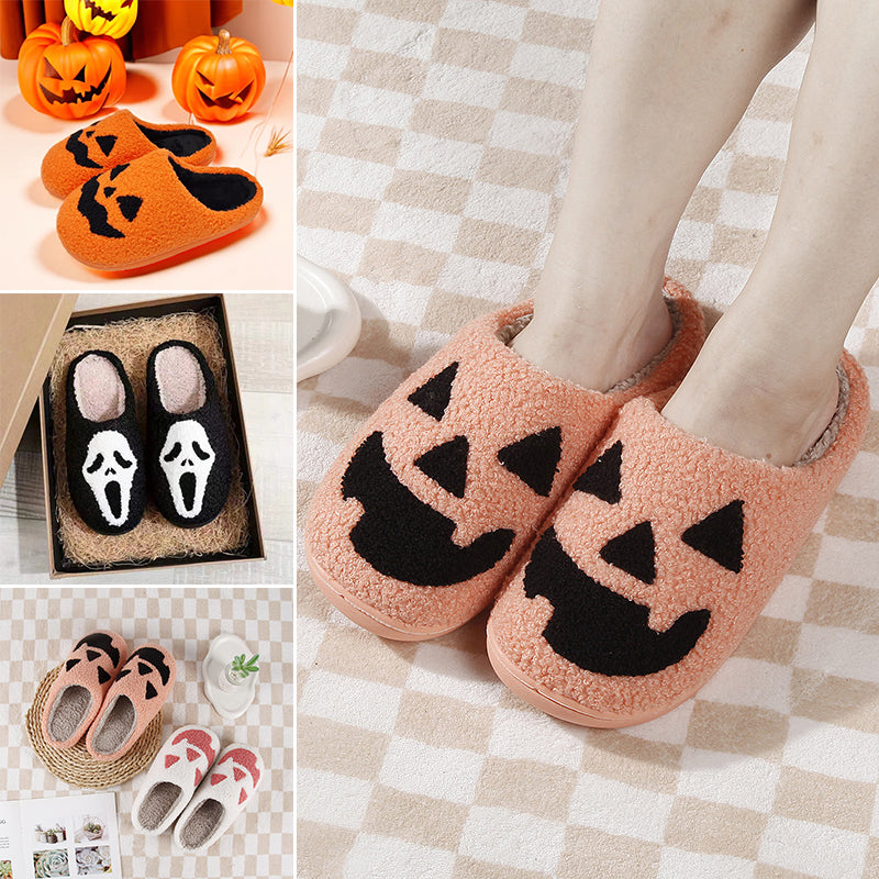 Chaussons d'Halloween en coton avec citrouille