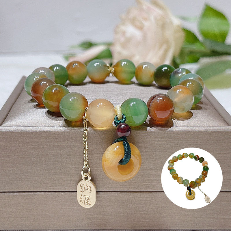 Bracelet en agate colorée naturelle