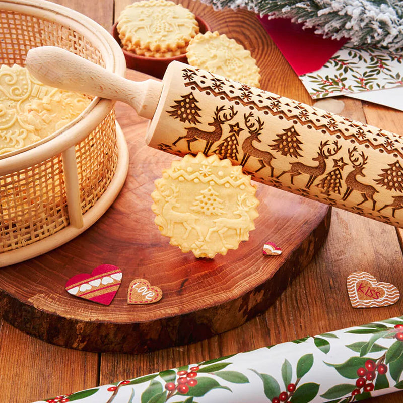 🍪Épingles à rouler en bois de Noël