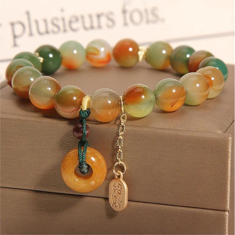 Bracelet en agate colorée naturelle