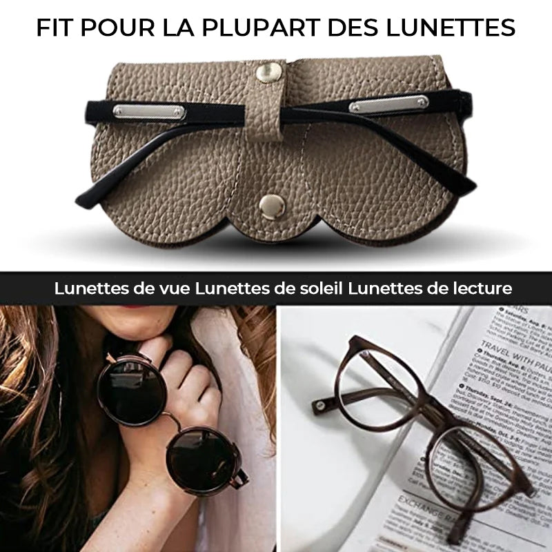 étui à lunettes de soleil en cuir