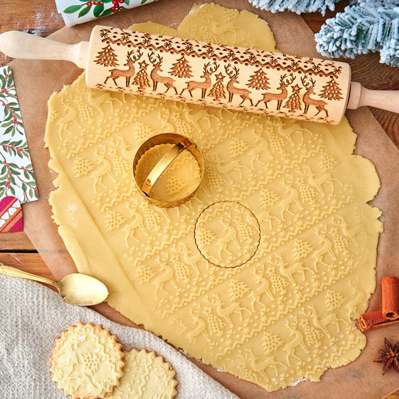 🍪Épingles à rouler en bois de Noël