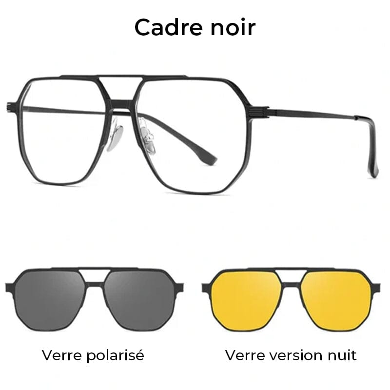 Lunettes de soleil polarisées magnétiques 3 en 1